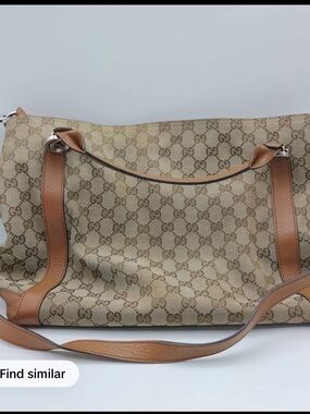 GUCCI Beige/Brown GG Canvas Miss GG Original Top Handle Bag with COA